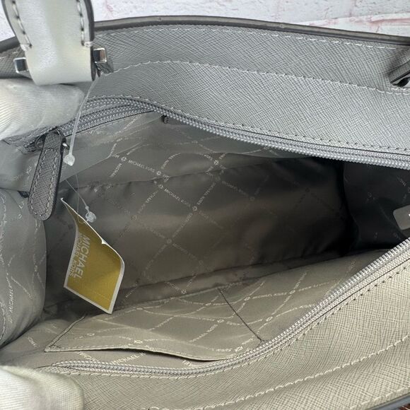 Michael Kors NWT Gray Medium East West Rayne Leather Handbag - Picture 8 of 11